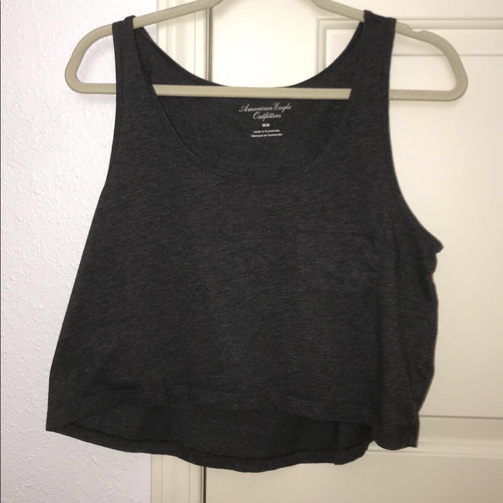 Gray cropped American eagle tank top